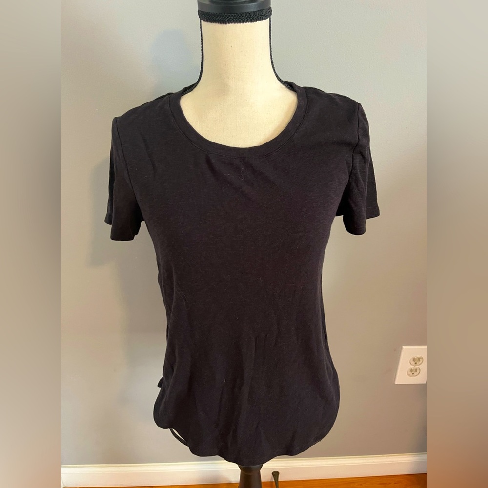 Marked Essentials Fitted Black Short Sleeve Tee with Scoop Neckline